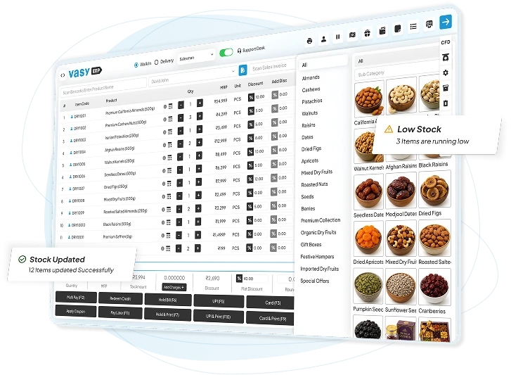 Cloud-based POS software dashboard for retail store management