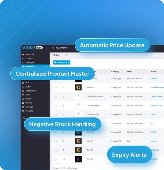 Inventory management module for optical stores with product control and stock tracking