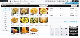VasyERP POS billing system with image-based product selection for ISCON Gathiya quick service food chain