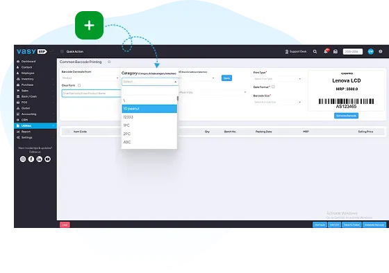 Bulk barcode printing for products using barcode inventory management software