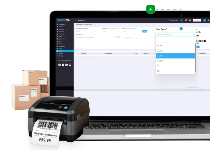 Printable barcode labels for products and retail inventory management