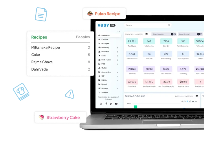 Centralized recipe dashboard to view track and manage all recipes in one place 