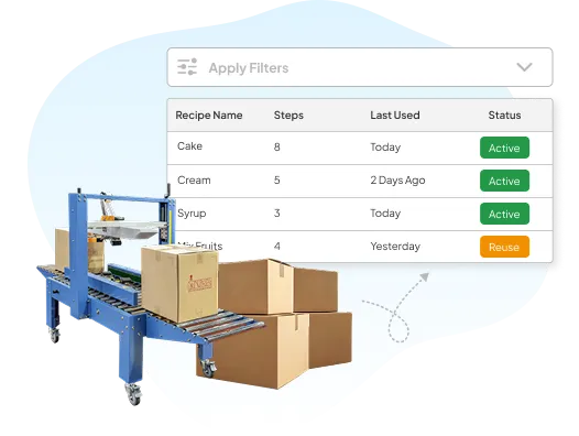 Save and reuse production process feature to eliminate repetitive manual entries