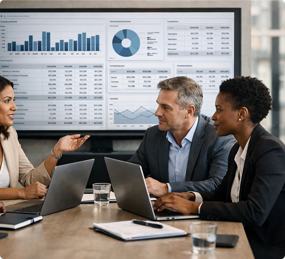 Management team accessing advanced accounting through vasyerp