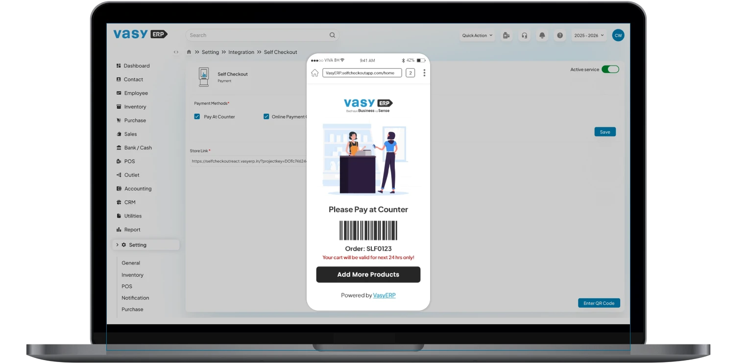 fast checkout through vasyerp